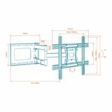 Кронштейн ONKRON/ 40-60" макс 400*600 наклон -5°/+15° поворот ±180° Макс нагрузка 68,2кг, от стены 110-711мм