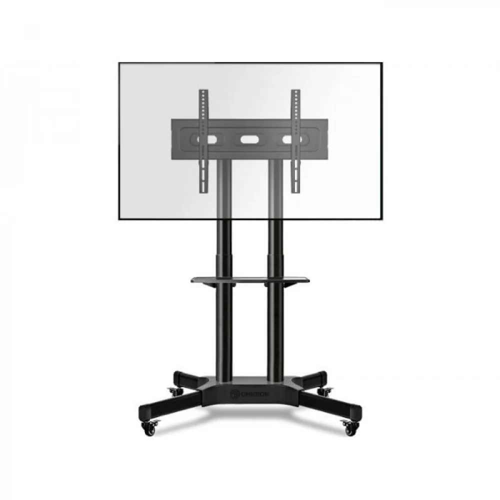 ONKRON Стойка TS1351cn ЧЕРНЫЙ Мобильная стойка для диагоналей 32"-65". Максимальная нагрузка: 45,5 кг, VESA: 100х100 ~ 600х400 мм, Регулировка высоты: 1200~1500 мм. Кабель-канал внутри столбов, Регу