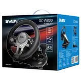 SVEN GC-W800 Руль (USB, педали, вибро, скоба, лепестки, АКПП, D-pad, 12 кл, резин. вставки, PC, PS-3/4, XB1)