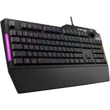 ASUS TUF Gaming K1 чёрная Игровая клавиатура (мембранная, RGB подсветка, USB, регулятор громкости, 90MP01X0-BKRA00)