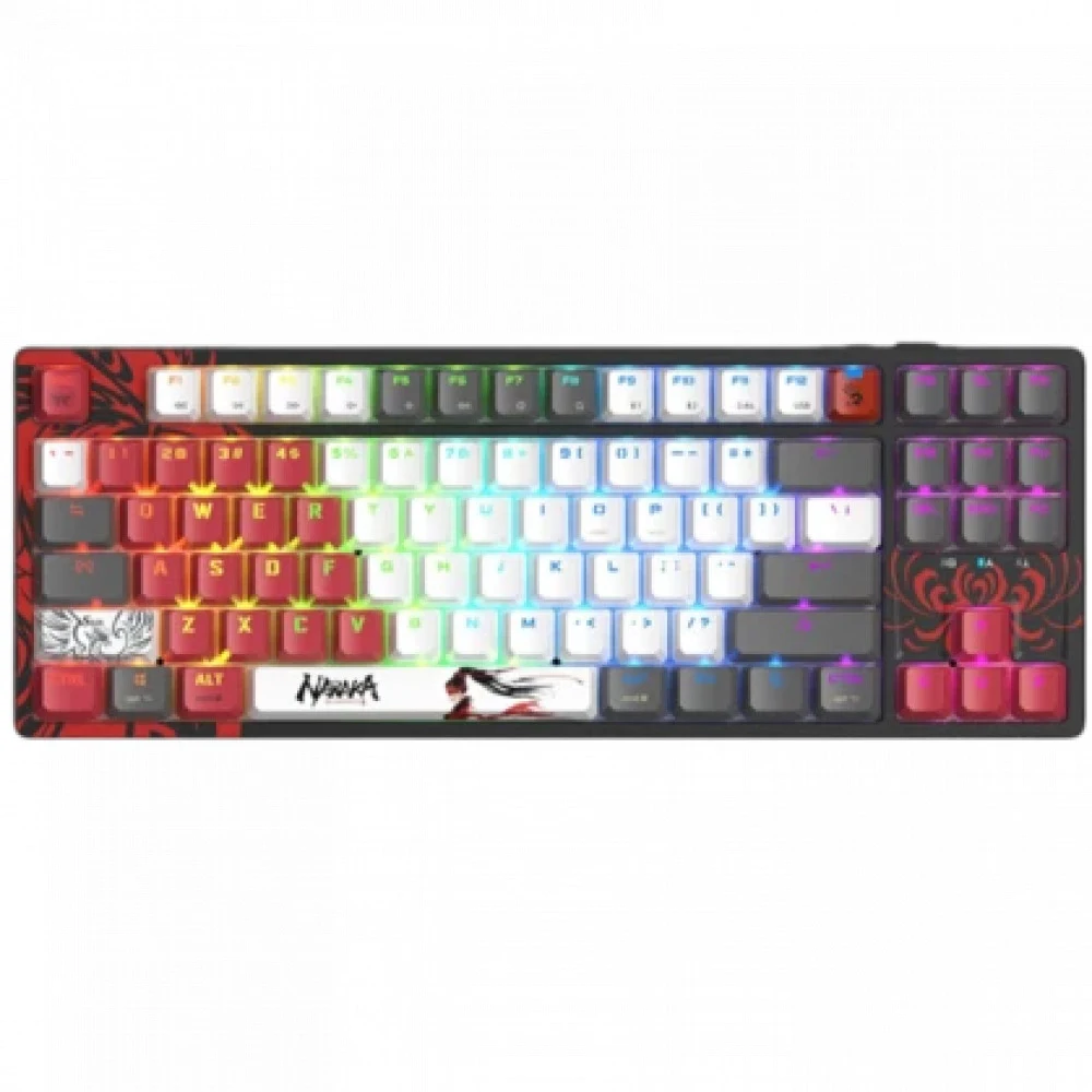 Клавиатура A4Tech Bloody WS87 Naraka, Black-Red,Wireless,Gaming,BLMS Red Plus,Multimedia,4000mAh,USB