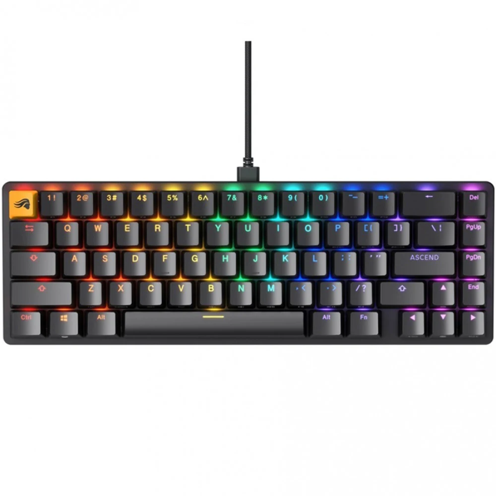 Клавиатура, Glorious, GMMK2 Compact, GLO-GMMK2-65-FOX-B, Игровая, Механические переключатели, Glorious Fox Linear Switches, RGB подсветка, Черный