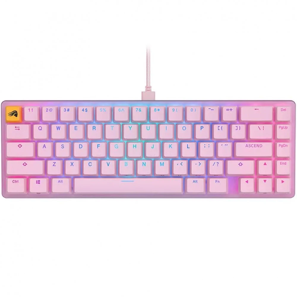 Клавиатура, Glorious, GMMK2 Compact, GLO-GMMK2-65-FOX-P, Игровая, Механические переключатели, Glorious Fox Linear Switches, RGB подсветка, Розовый
