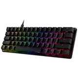 Клавиатура, HyperX, 4P5N0AA#ACB, HKBO1S-RB-RU/G, Alloy Origins 60, Игровая, Механическая, HyperX Red switch, USB, Подсветка RGB, Размер: 337*235*306 мм., Анг/Рус, Чёрный