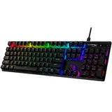 Клавиатура, HyperX, 639N3AA#ABA, Alloy Origins PBT HX Red, Игровая, Механическая, HyperX Red switch, USB, Подсветка RGB, Размер: 175,31*443,2*35,68 мм., Анг/Рус, Чёрный