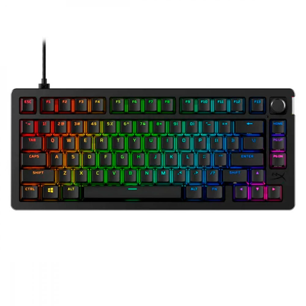 Клавиатура HyperX Alloy Rise 75, Black, Wired, Gaming, RGB, USB, Red Linear Switch