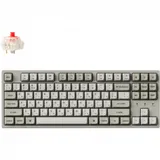 Классическая TKL (80%) механическая клавиатура Keychron C1 Pro 8K - проводное подключение, частота опроса 8K, 87 клавиш, ANSI, с поддержкой QMK/VIA, корпус из ABS пластика, Tray Mount, цвет Retro, п