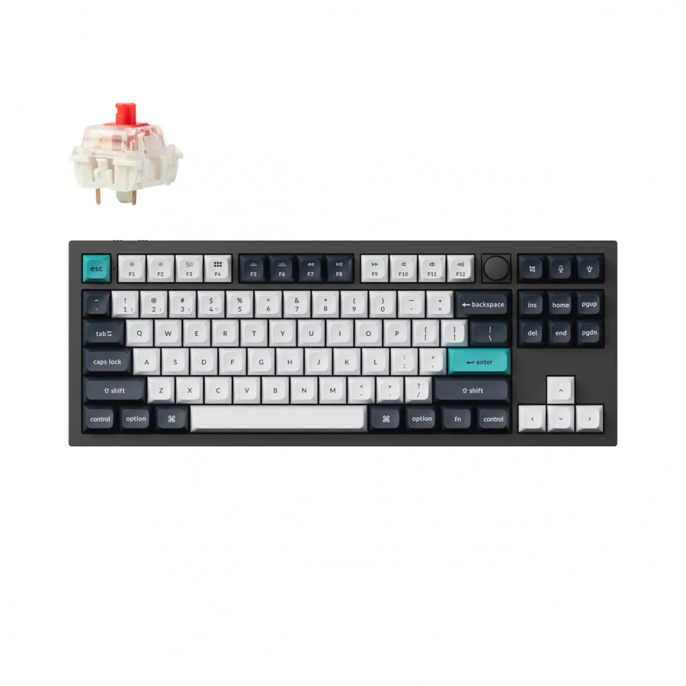Классическая TKL (80%) механическая клавиатура Keychron Q3 Max - 3 типа подключения (Bluetooth радиоканал 2,4 ГГц провод), 87 клавиш, ANSI, с поддержкой QMK/VIA, корпус из алюминиевого сплава, Gaske