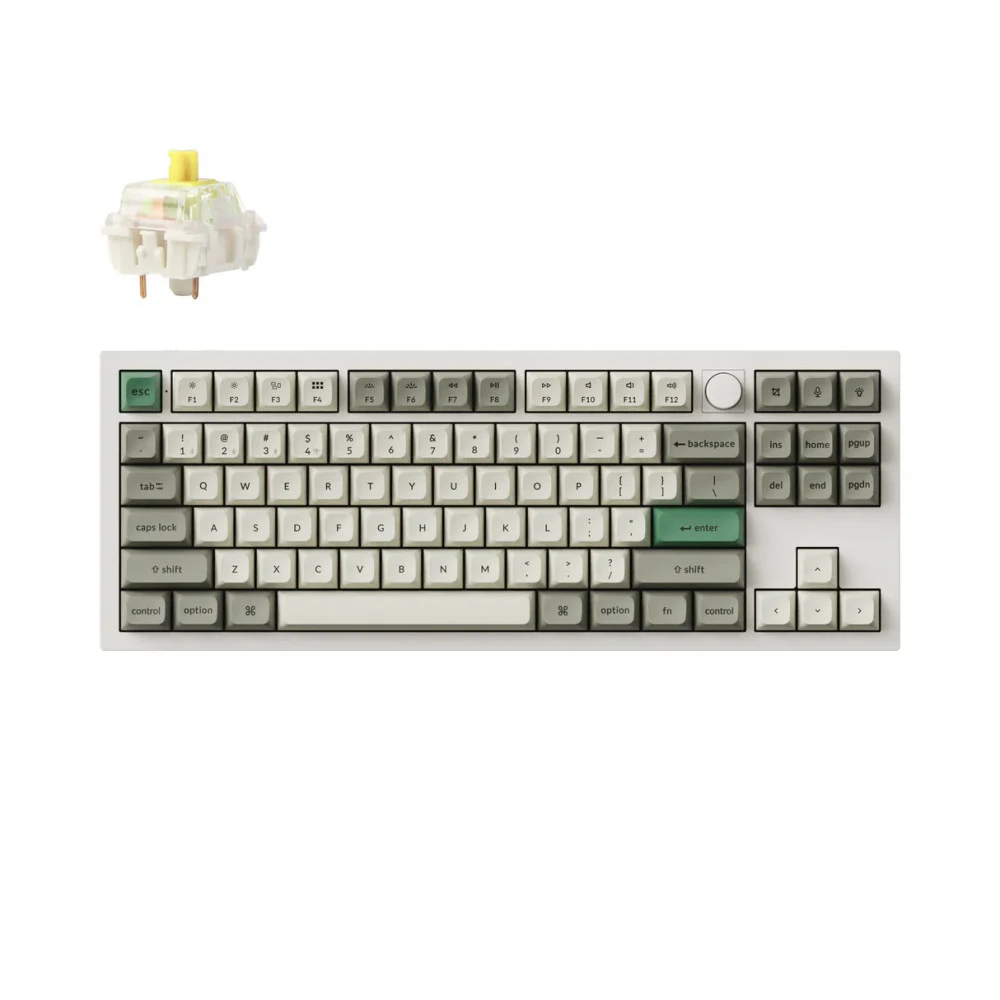 Классическая TKL (80%) механическая клавиатура Keychron Q3 Max - 3 типа подключения (Bluetooth радиоканал 2,4 ГГц провод), 87 клавиш, ANSI, с поддержкой QMK/VIA, корпус из алюминиевого сплава, Gaske