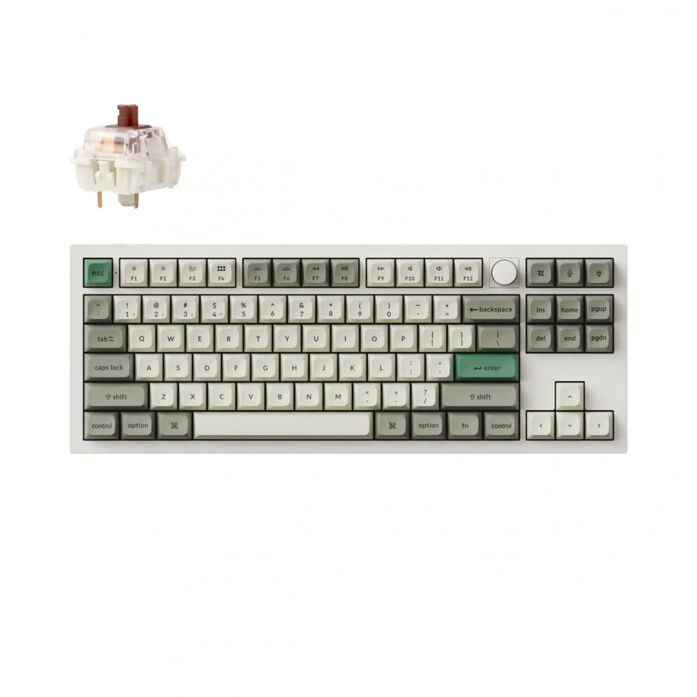 Классическая TKL (80%) механическая клавиатура Keychron Q3 Max - 3 типа подключения (Bluetooth радиоканал 2,4 ГГц провод), 87 клавиш, ANSI, с поддержкой QMK/VIA, корпус из алюминиевого сплава, Gaske