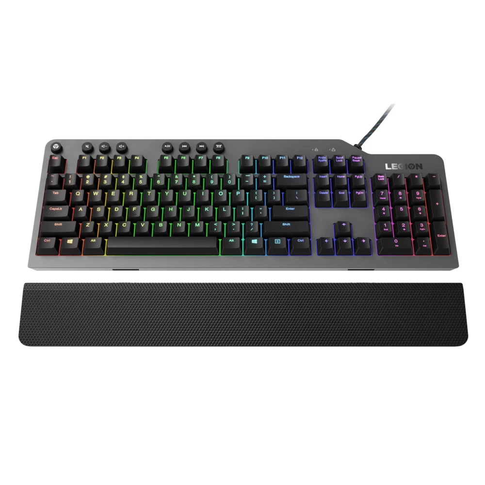 Клавиатура Lenovo K500 RGB механическая черный USB Multimedia for gamer LED (подставка для запястий) (GY40T26479) кабель 1.8м
