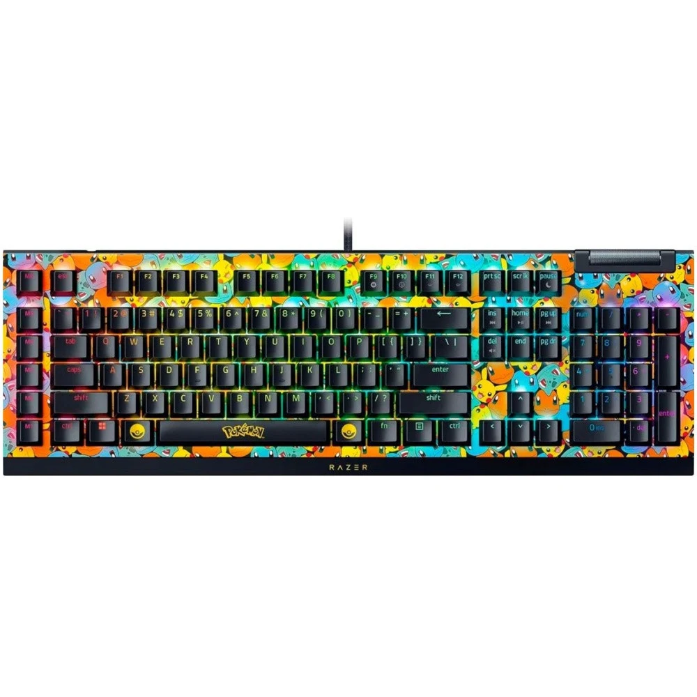 Игровая клавиатура Razer BlackWidow V4 X (Green Switch) - Pokemon Kanto Starters Ed. - US Layout/ Razer BlackWidow V4 X (Green Switch) Gaming keyboard - Pokemon Kanto Starters Ed. - US Layout