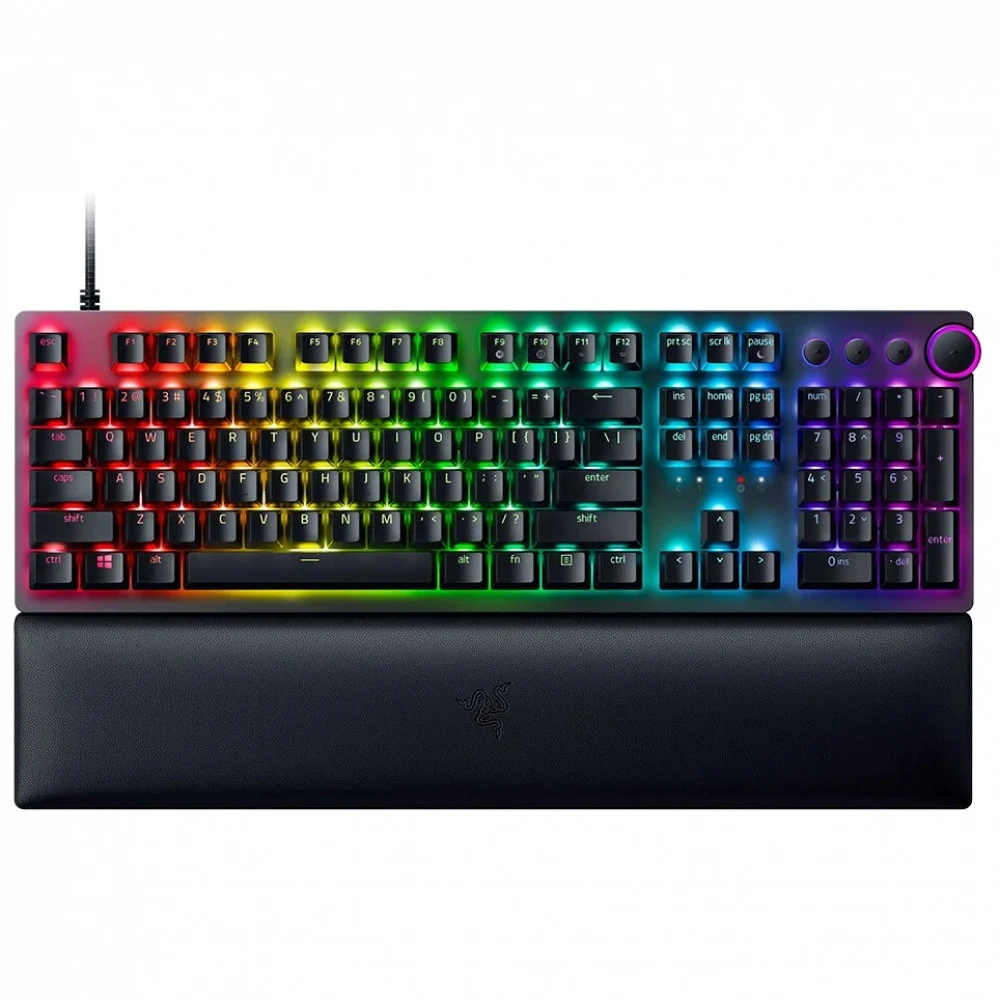 Клавиатура, Razer, Huntsman V2, RZ03-03931300-R3R1, Игровая, Оптико-механические переключатели Razer, Программируемые клавиши, USB, Подсветка Chroma 16.8 млн цветов с эффектами, Размер: 181,5*484*42