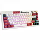Компактная (65%) механическая клавиатура Royal Kludge M65 - 3 типа подключения (Bluetooth радиоканал 2,4 ГГц провод), 66 клавиш, цвет Famicom, переключатели RK Cream, Gasket Mount профиль PBT Cherry