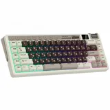 Компактная (75%) механическая клавиатура Royal Kludge M70 - 3 типа подключения (Bluetooth радиоканал 2,4 ГГц провод), 73 клавиши, цвет Mokko Grey, переключатели RK Cream, Gasket Mount профиль PBT Ch