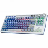 Классическая TKL) (без цифрового блока - 80%) механическая клавиатура Royal Kludge RK M87 - 3 типа подключения (Bluetooth радиоканал 2,4 ГГц провод), 87 клавиш, цвет Ocean Blue, переключатели RK Cre
