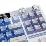Классическая TKL) (без цифрового блока - 80%) механическая клавиатура Royal Kludge RK M87 - 3 типа подключения (Bluetooth радиоканал 2,4 ГГц провод), 87 клавиш, цвет Ocean Blue, переключатели RK Cre