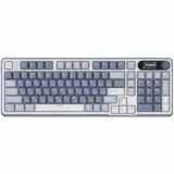 Полноразмерная (96%) механическая клавиатура Royal Kludge RK-S98 - 3 типа подключения (Bluetooth радиоканал 2,4 ГГц провод), 98 клавиш, LCD экран, цвет Ocean Blue, переключатели RK Brown, Top Mount,