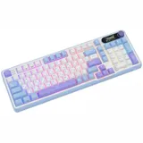 Полноразмерная (96%) механическая клавиатура Royal Kludge RK-S98 - 3 типа подключения (Bluetooth радиоканал 2,4 ГГц провод), 98 клавиш, LCD экран, цвет Taro Milk, переключатели RK Cream, Top Mount,