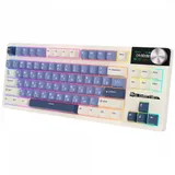 Классическая TKL) (без цифрового блока - 80%) механическая клавиатура Royal Kludge RK S85 - 3 типа подключения (Bluetooth радиоканал 2,4 ГГц провод), 85 клавиш, цвет Horizon Blue, переключатели RK C