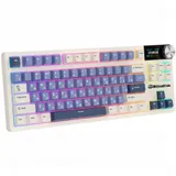 Классическая TKL) (без цифрового блока - 80%) механическая клавиатура Royal Kludge RK S85 - 3 типа подключения (Bluetooth радиоканал 2,4 ГГц провод), 85 клавиш, цвет Horizon Blue, переключатели RK C