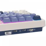 Классическая TKL) (без цифрового блока - 80%) механическая клавиатура Royal Kludge RK S85 - 3 типа подключения (Bluetooth радиоканал 2,4 ГГц провод), 85 клавиш, цвет Horizon Blue, переключатели RK C