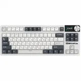 Классическая TKL) (без цифрового блока - 80%) механическая клавиатура Royal Kludge RK S85 - 3 типа подключения (Bluetooth радиоканал 2,4 ГГц провод), 85 клавиш, цвет White Night, переключатели RK Be