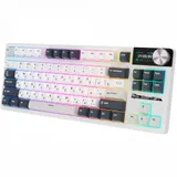 Классическая TKL) (без цифрового блока - 80%) механическая клавиатура Royal Kludge RK S85 - 3 типа подключения (Bluetooth радиоканал 2,4 ГГц провод), 85 клавиш, цвет White Night, переключатели RK Be