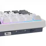 Классическая TKL) (без цифрового блока - 80%) механическая клавиатура Royal Kludge RK S85 - 3 типа подключения (Bluetooth радиоканал 2,4 ГГц провод), 85 клавиш, цвет White Night, переключатели RK Be