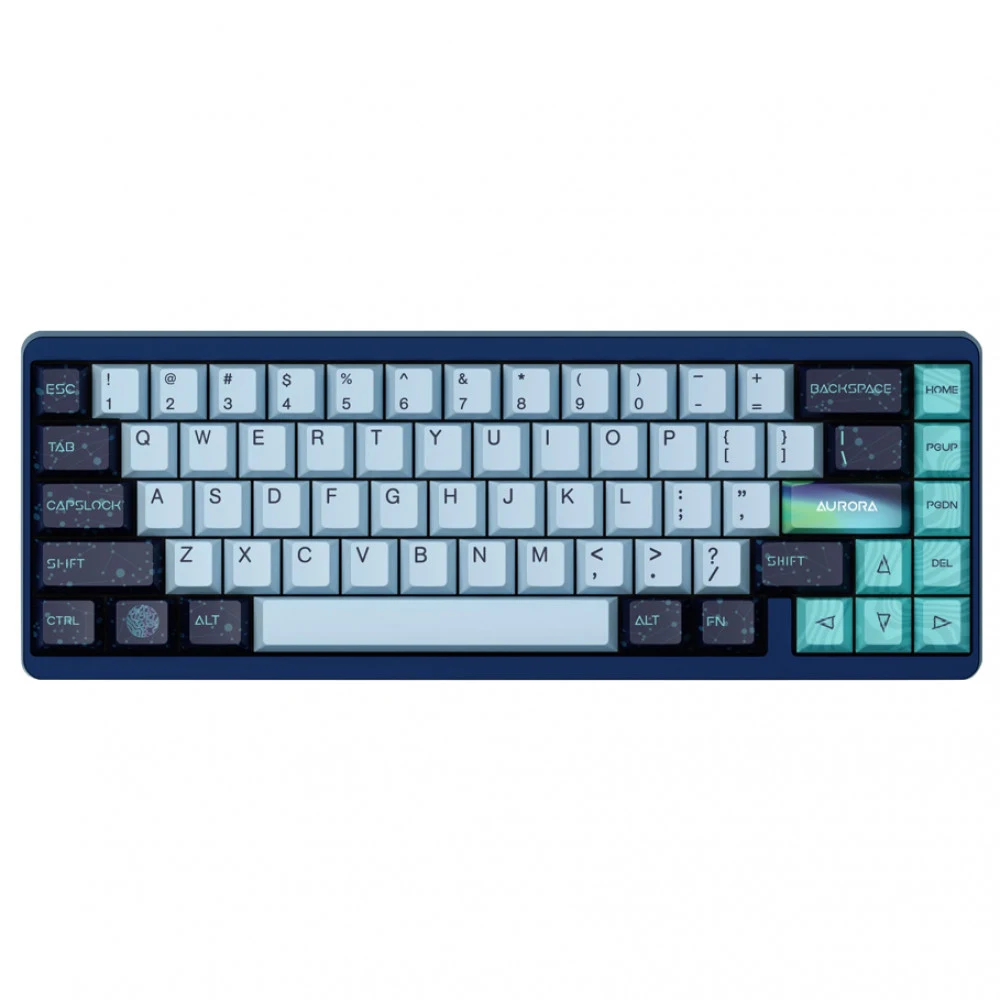Клавиатура, Varmilo, Aurora Muse 65, A88A111H0A5A06A074, Gateron Varmilo Magnet White, 67 клавиш, Магнитная, Подсветка - RGB, Hot swap - Да, Проводная, Type-C, 375*177*80мм, Англ/Рус, Голубой