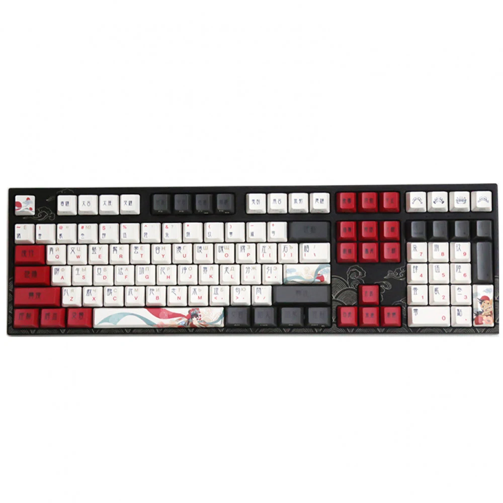 Клавиатура, Varmilo, Beijing Opera VPG108, A61A028D3A5A06A025, Cherry Mx Brown, 108 клавиш, Механическая, Подсветка - RGB, Hot-Swap - Да, Проводная, Type-C, 505*215*65мм, Анг/Рус, Черная