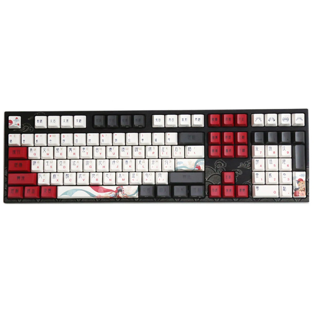 Клавиатура, Varmilo, Beijing Opera VPG108, A61A028D5A5A06A025, Cherry Mx Silent Red, 108 клавиш, Механическая, Подсветка - RGB, Hot-Swap - Да, Проводная, Type-C, 505*215*65мм, Анг/Рус, Черный