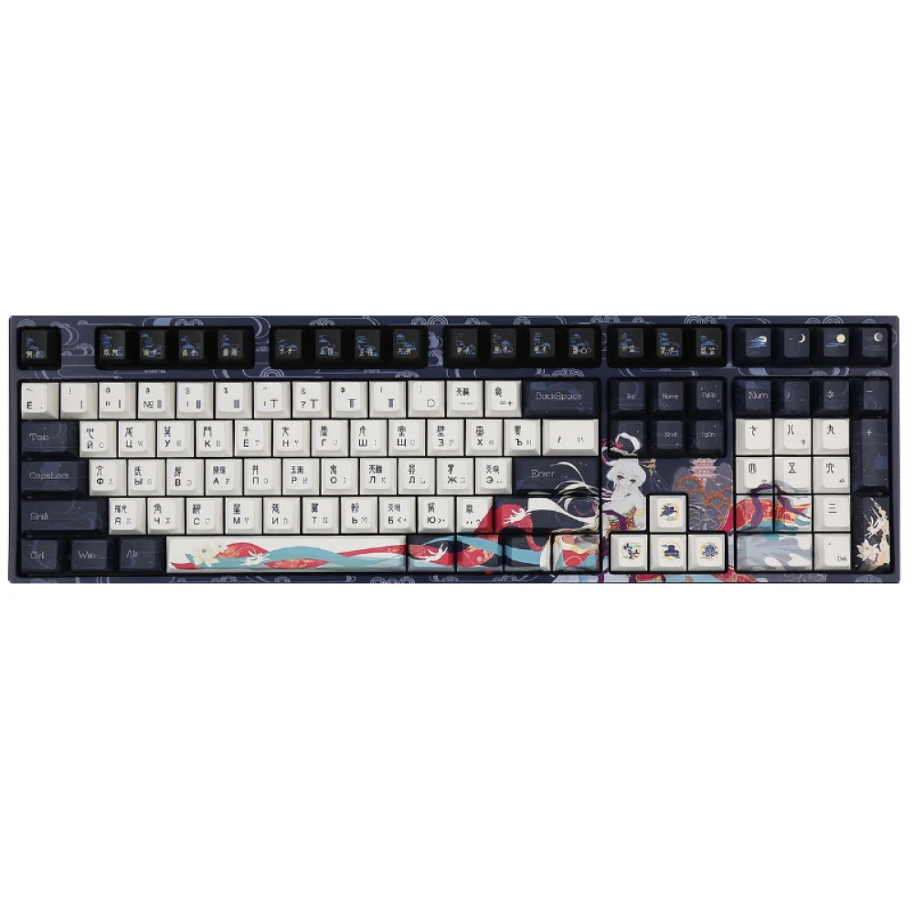 Клавиатура, Varmilo, Chang'e, VPT108, A70A054D5A5A06A043, Cherry MX Silent Red, 108 клавиш, Механическая, Подсветка - RGB, Hot swap - Да, Проводная/Bluetooth/2.4G, Type-C, 502*215*65мм, Англ/Рус, Го