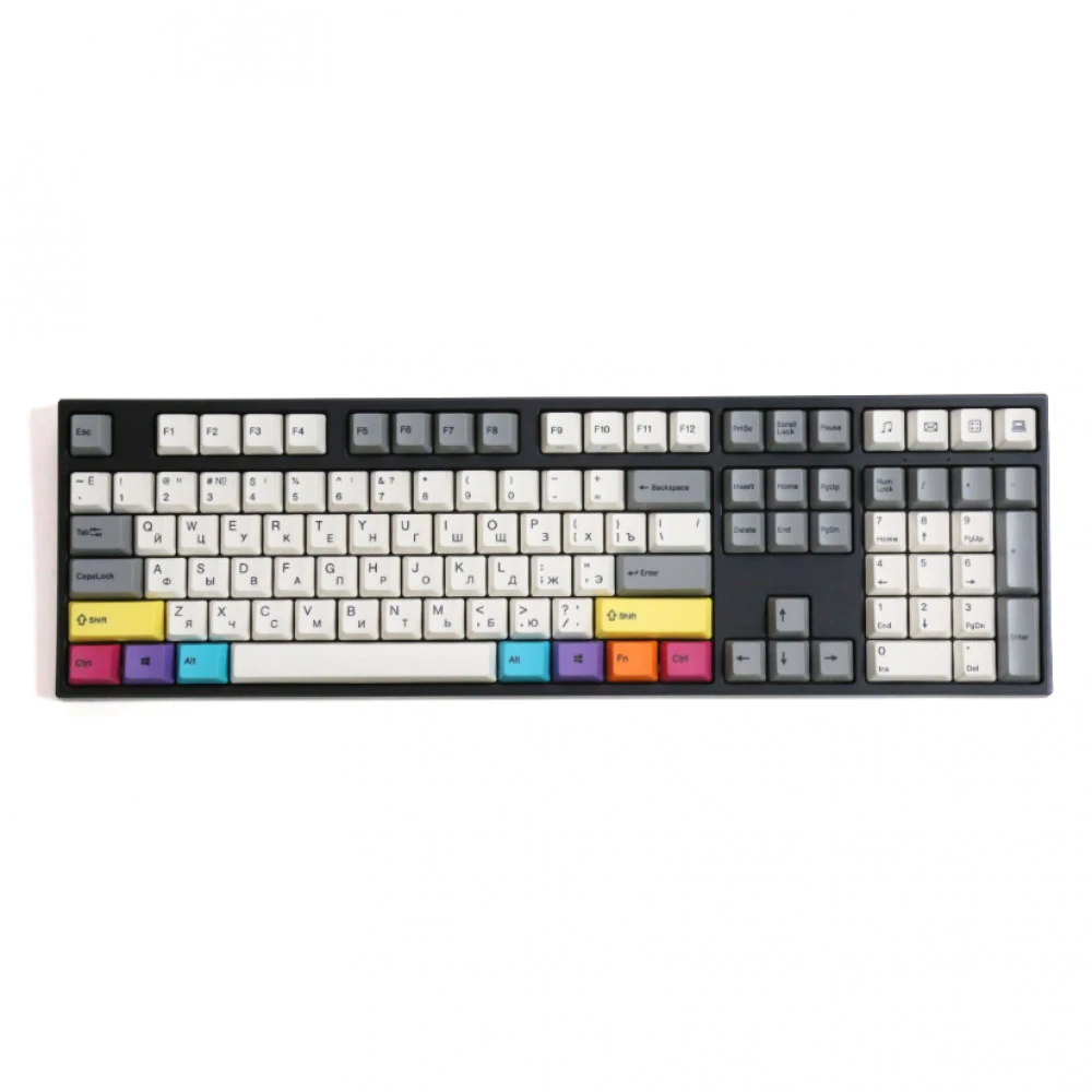 Клавиатура, Varmilo, CMYK VPM108, A53A024A8A3A06A007, Varmilo EC V2 Daisy, 108 клавиш, Механическая, Подсветка - Белая, Hot-Swap - нет, Проводная, Type-C, 502*215*65мм, Анг/Рус, Черный