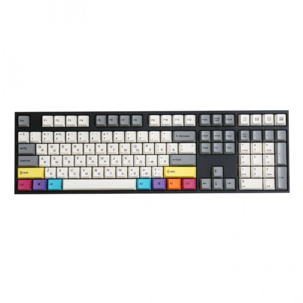 Клавиатура, Varmilo, CMYK VPT108, A70A024D4A5A06A007, Cherry Mx Red, 108 клавиш, Механическая, Подсветка - RGB, Hot-Swap - Да, Проводная/Bluetooth/2.4G, Type-C, 505*215*65мм, Анг/Рус, Черный
