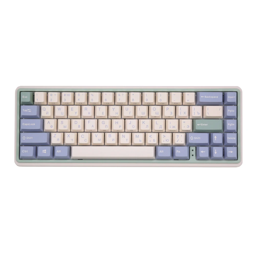 Клавиатура, Varmilo, Eucalyptus, VXT67, A42A046D3A5A06A039, Cherry Mx Brown, 67 клавиш, Механическая, Подсветка - RGB, Hotswap - Да, Проводная/Bluetooth/2.4G, Type-C, 385*195*65мм, Англ/Рус, Розовый