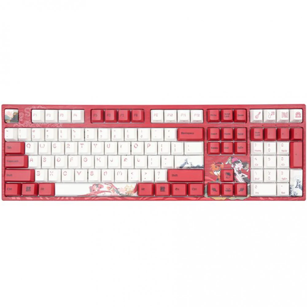 Клавиатура, Varmilo, Koi, VEA108, A26A039D4A0A06A034, Cherry MX Red switch, 108 клавиш, Механическая, Подсветка - RGB, Hotswap - Нет, Проводная, Type-C, 505*215*65мм, Англ/Рус, Красный