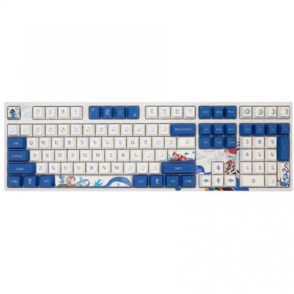 Клавиатура, Varmilo, Lovebirds-I VEM108, A36A002A9A3A06A003, Varmilo EC V2 Sakura, 108 клавиш, Механическая, Подсветка - Белая, Hot-Swap - Нет, Проводная, Type-C, 503*209*63мм, Англ/Рус, Голубой