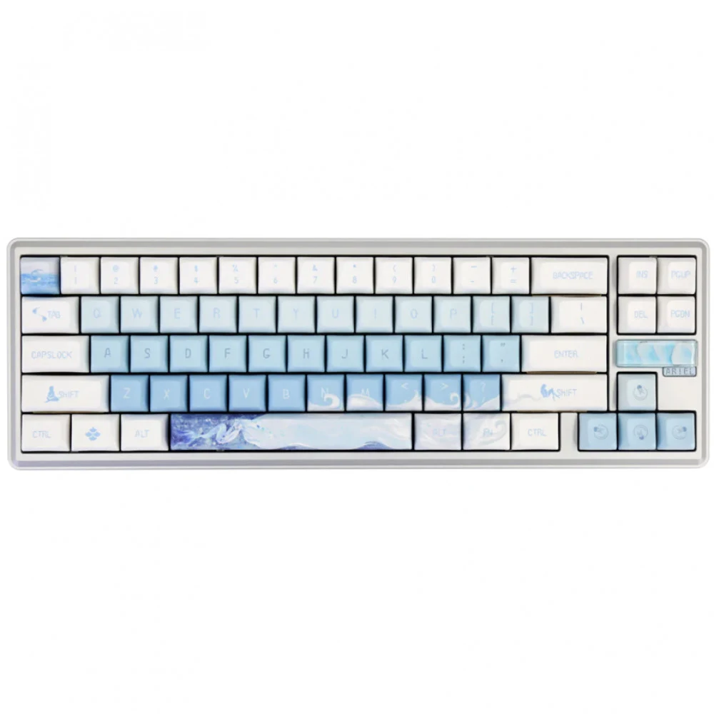 Клавиатура, Varmilo, Sword 68 Monet, VTP 68, A68A100G6A8A01A063, Kailh Prestige Voice Switch, 68 клавиш, Механическая, Подсветка - RGB, Hot-Swap - Да, Проводная/Bluetooth/2.4G, Type-C, Англ, 505*208