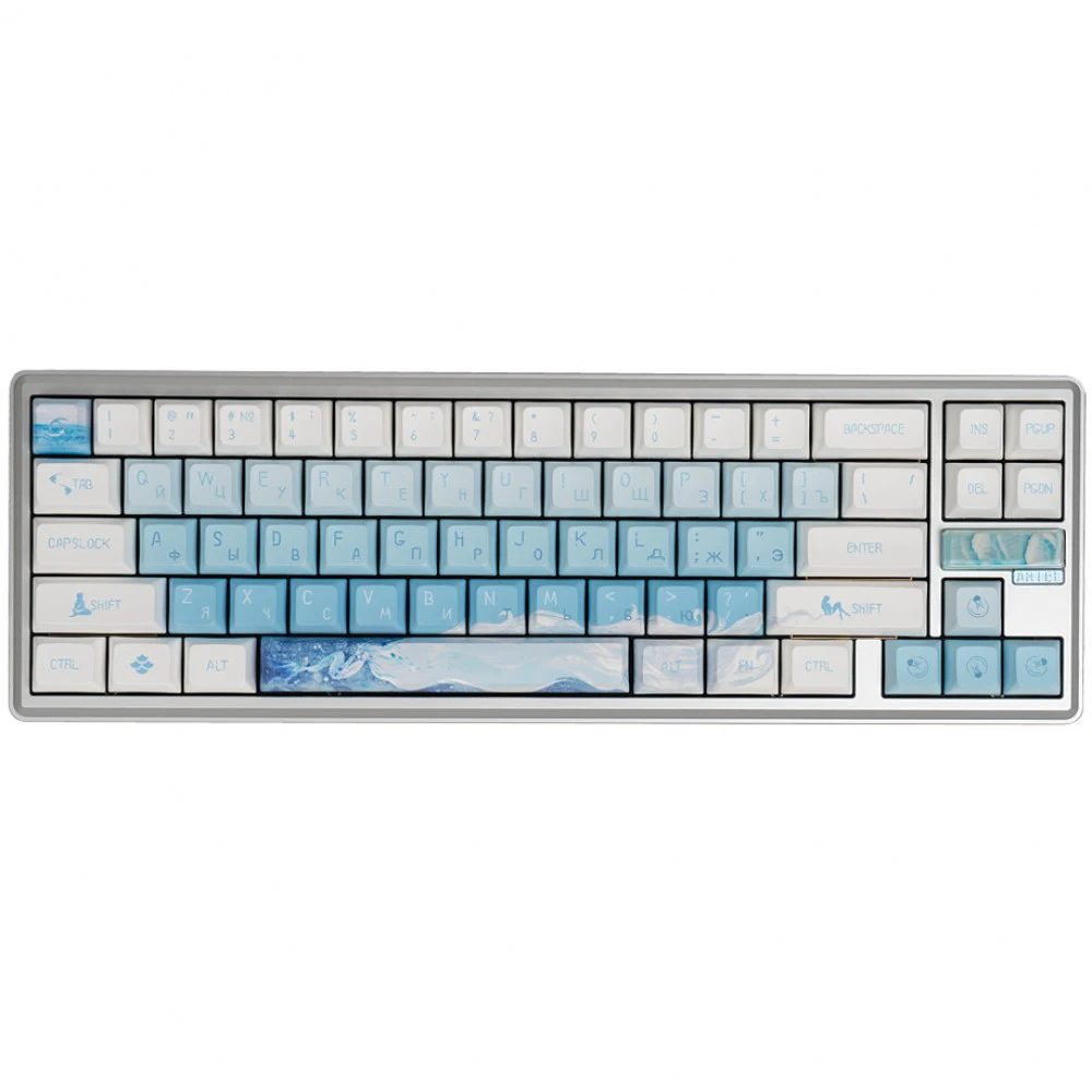 Клавиатура, Varmilo, Sword 68 Ariel, VTP68, Varmilo MX Daisy L Switch, A68A089F9A8A06A063, 68 клавиш, Механическая, Подсветка - RGB, Hot-Swap - Да, Проводная/Bluetooth/2.4G, Type-C , Англ/Рус, 420*1