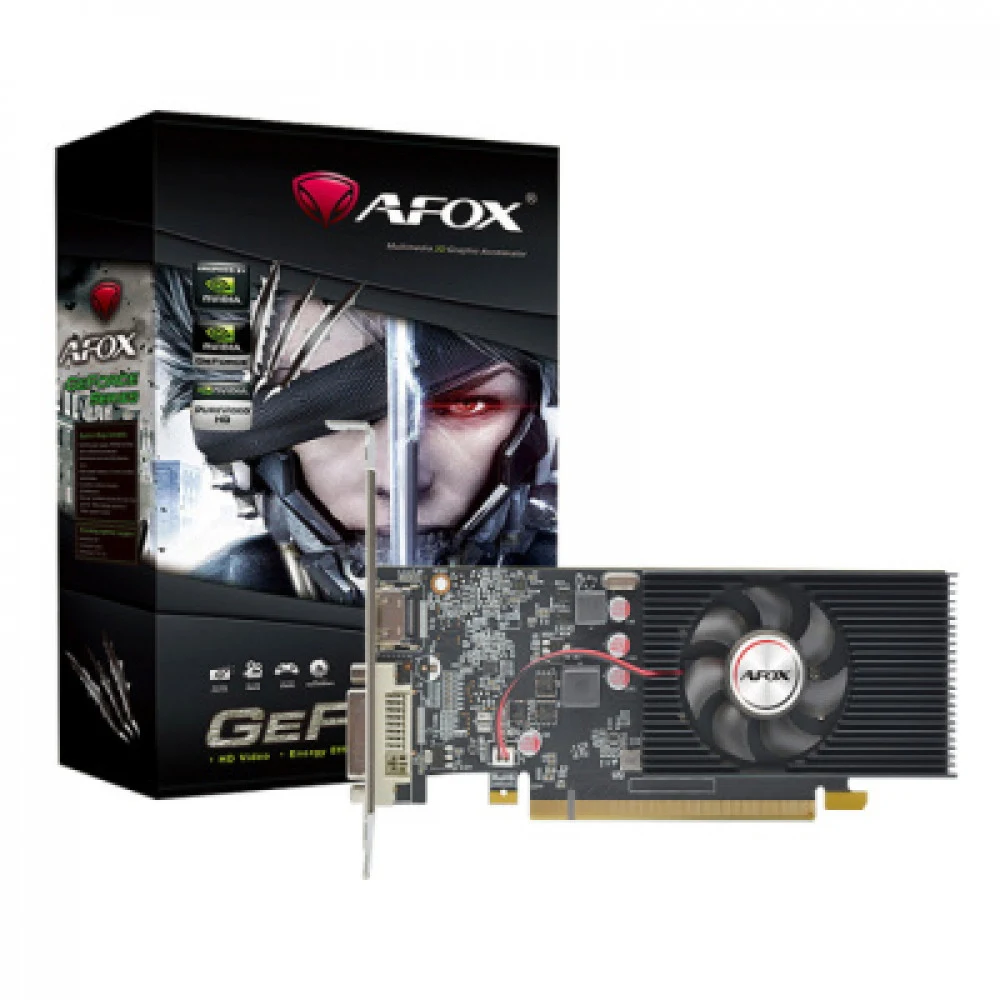 Видеокарта, AFOX, GT1030 4GB D4 LP Single Fan (4897033785877), AF1030-4096D4L5, DDR4, 64bit, HDMI, DVI, 152*120*23 мм, Цветная коробка