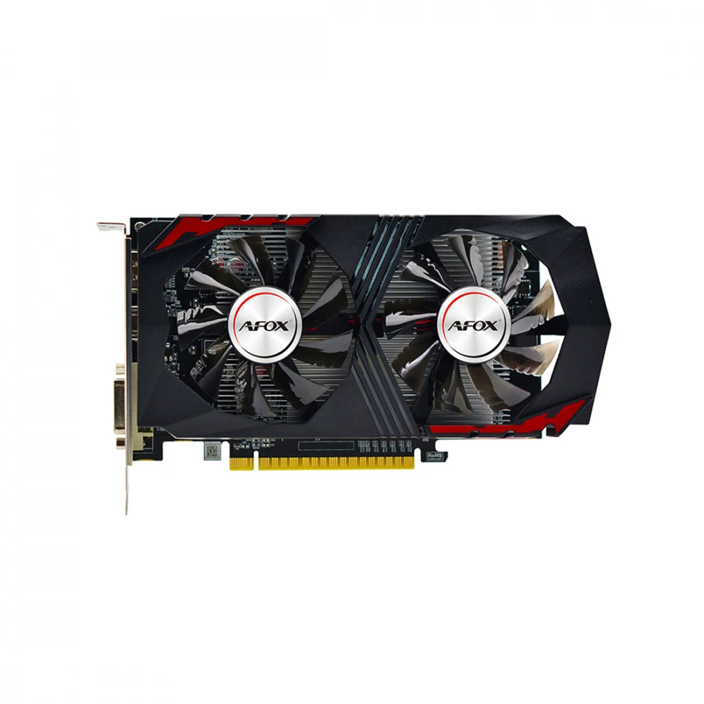 Видеокарта, AFOX, GTX1050Ti GAMING 4GB D5 Dual Fan (4897033788540), AF1050TI-4096D5H7-V9, GDDR5, 128bit, DP, HDMI, DVI, 220*147*56 мм, Цветная коробка
