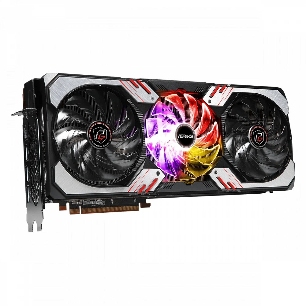 Asrock Video Card AMD Radeon Phantom Gaming RX6900XT PGD 16GO (RX6900XT, Core 1925/2340 MHz, 16GB GDDR6 256bit, 1xHDMI, 3xDP 1.4, 3x8 pin, Polychrome SYNC, Recommended PSU 900W)