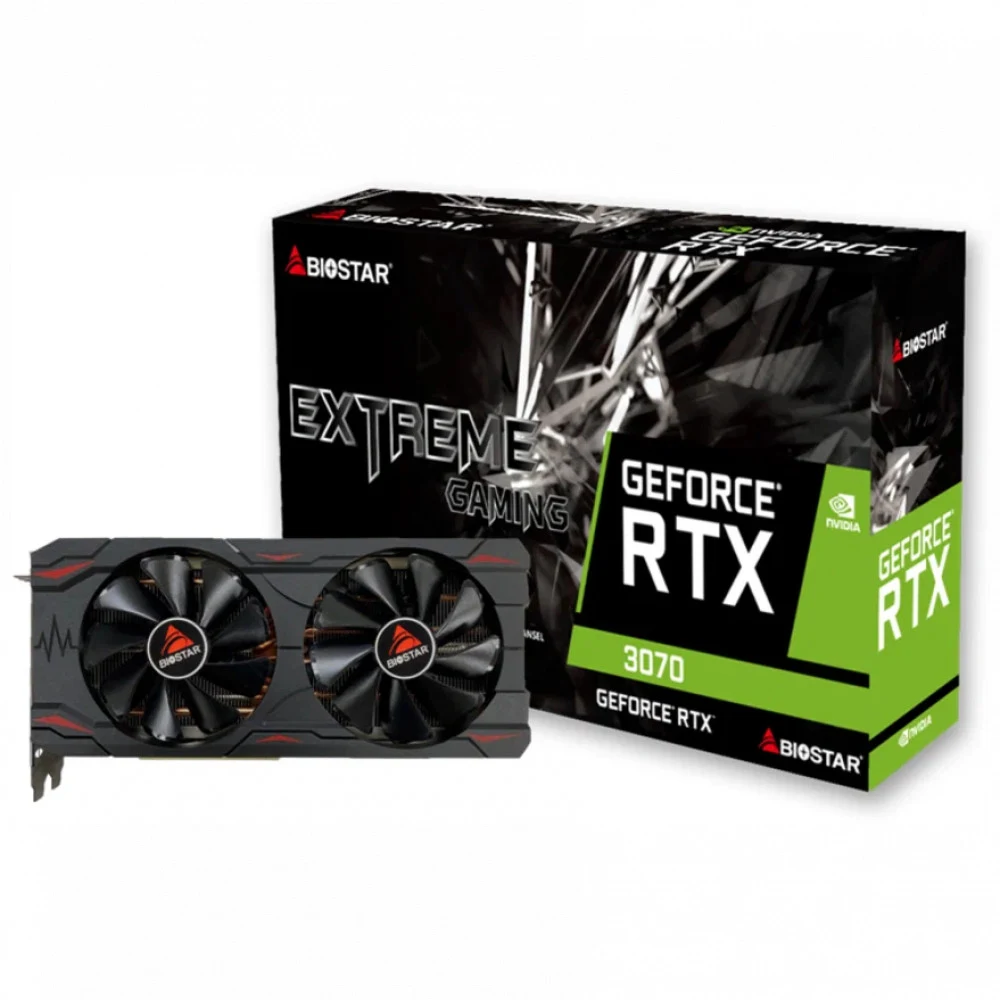 Видеокарта Biostar PCI-E 4.0 RTX3070-8GB LHR NVIDIA GeForce RTX 3070 8Gb 256bit GDDR6 1500/14000 HDMIx1 DPx3 HDCP Ret [VN3706RM82]
