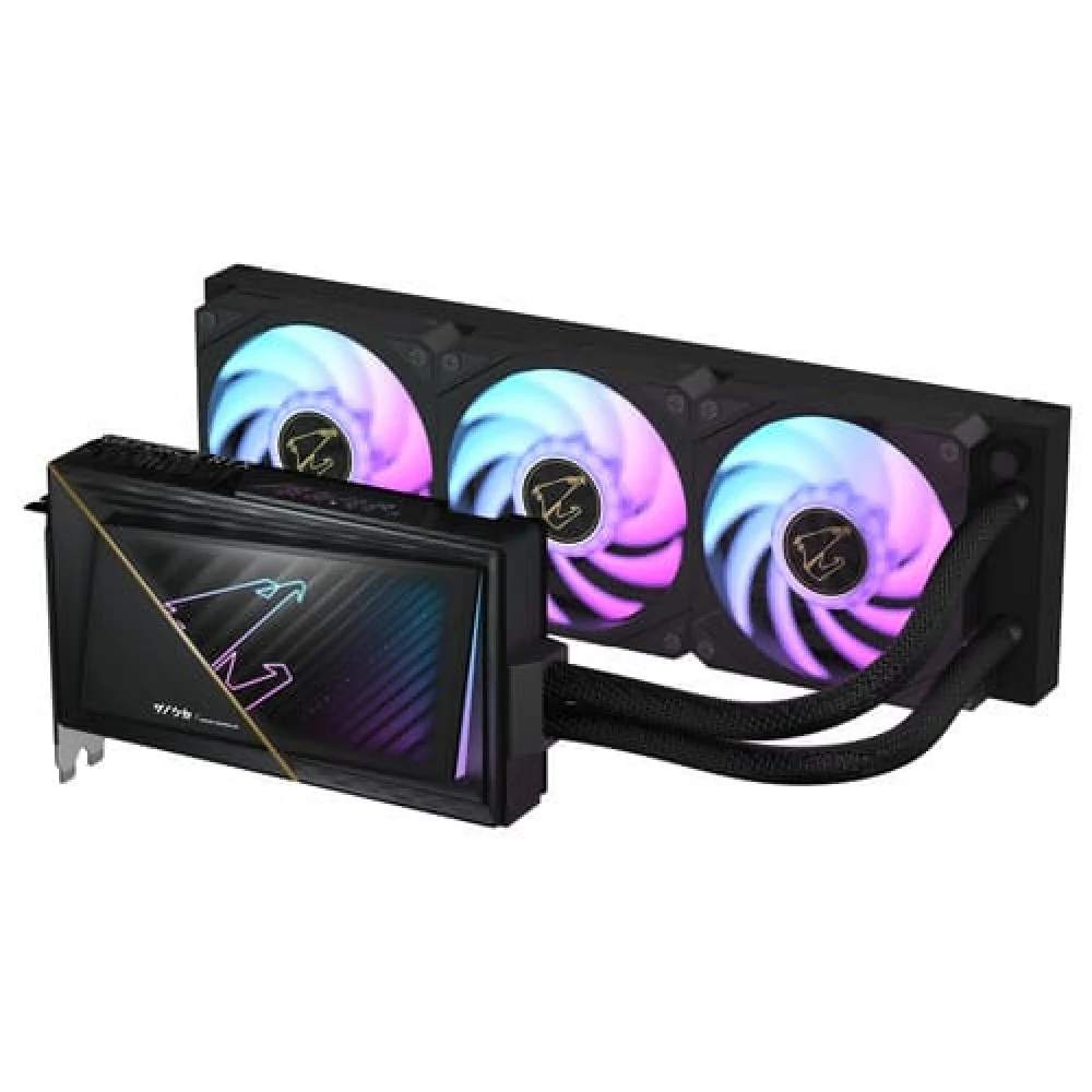 Видеокарта, Gigabyte, RTX5080 AORUS XTREME WATERFORCE 16G (GV-N5080AORUSX W-16GD) 4719331355739, GDDR7, 256bit, 1-HDMI 2.1, 3-DP, Windforce 3X Fan, 220*130*40мм, Цветная коробка