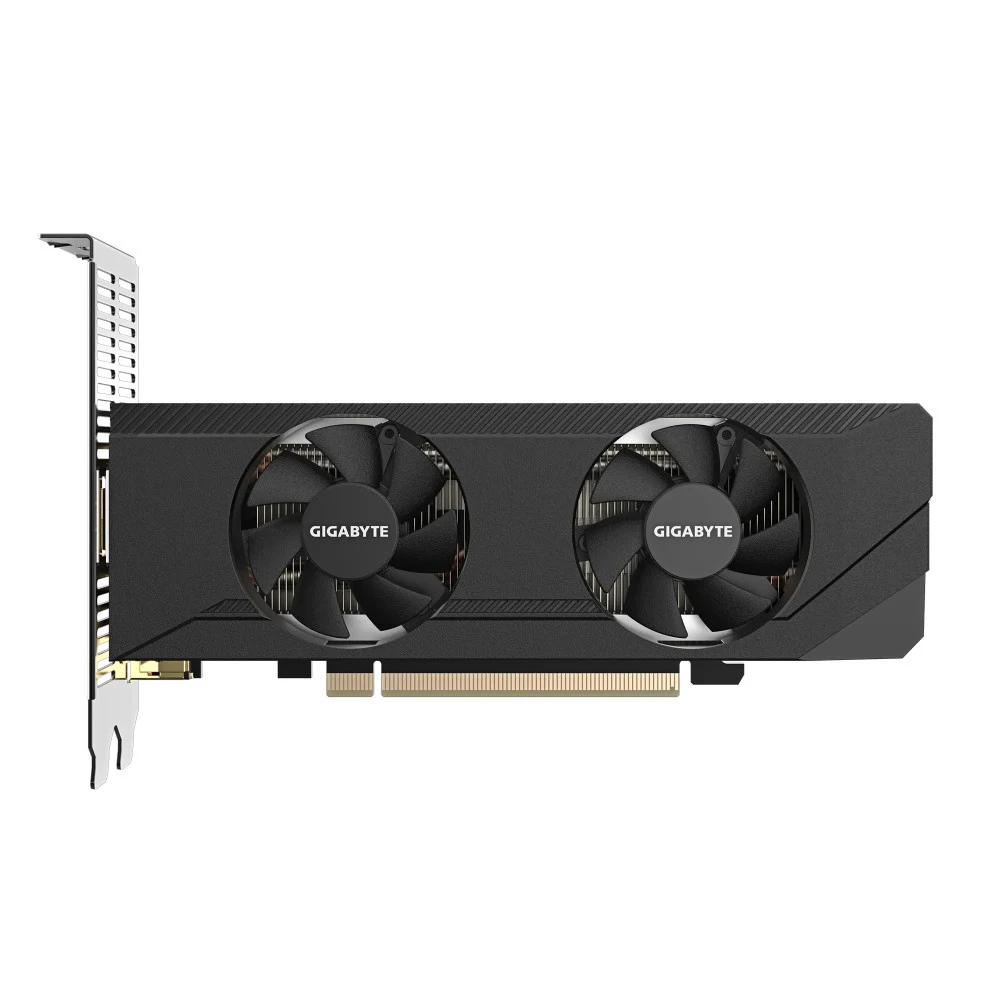 Видеокарта, Gigabyte, RTX3050 OC Low Profile 6G (GV-N3050OC-6GL) 4719331354268, GDDR6, 96bit, 2-HDMI, 2-DP, 2X Fan, Низкопрофильная планка, 181*69*36 мм, Цветная коробка