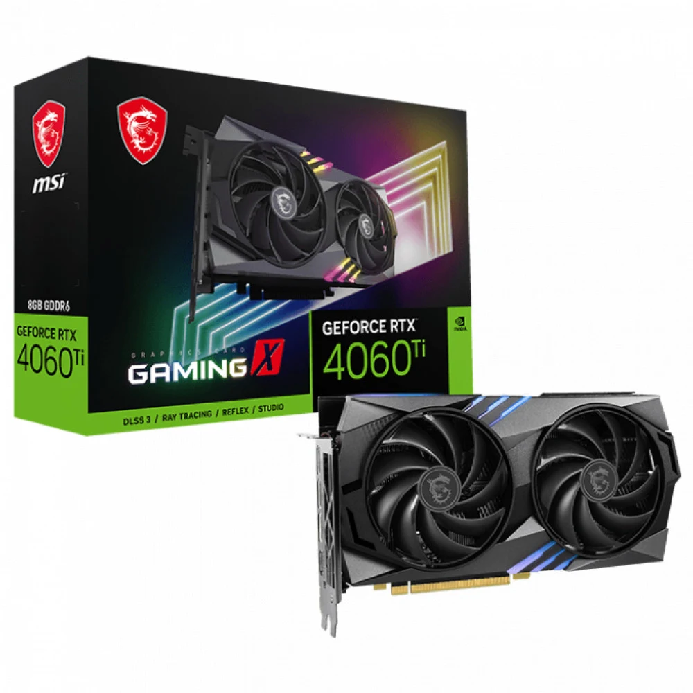 Видеокарта MSI PCI-E 4.0 RTX 4060 Ti GAMING 8G NVIDIA GeForce RTX 4060TI 8Gb 128bit GDDR6 2550/18000 HDMIx1 DPx3 HDCP Ret [RTX 4060 TI GAMING 8G]