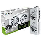 Видеокарта, PALIT, RTX5060Ti WHITE OC 8GB (4710562245660), (NE7506TU19P1-GB2062M), GDDR7, 128bit, 3-DP, HDMI, 291.9*116.6*41.3 мм, Цветная коробка