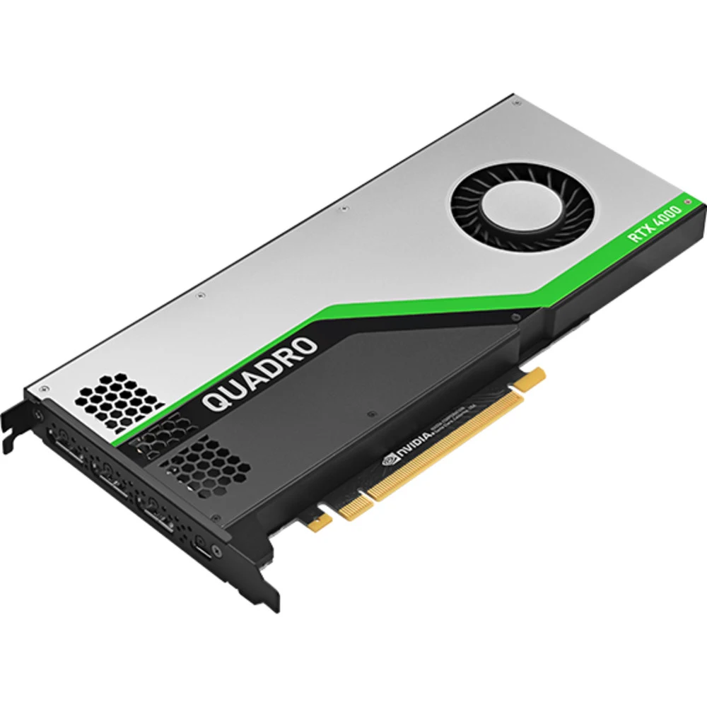 Видеокарта/ VGA PNY NVIDIA Quadro RTX 4000 (Turing TU106), 8GB GDDR6/256 bit, PCI Express 3.0 16x, 3xDP, DisplayPort-DVI-D, USB Type-C, 1xStereo, 1xSync