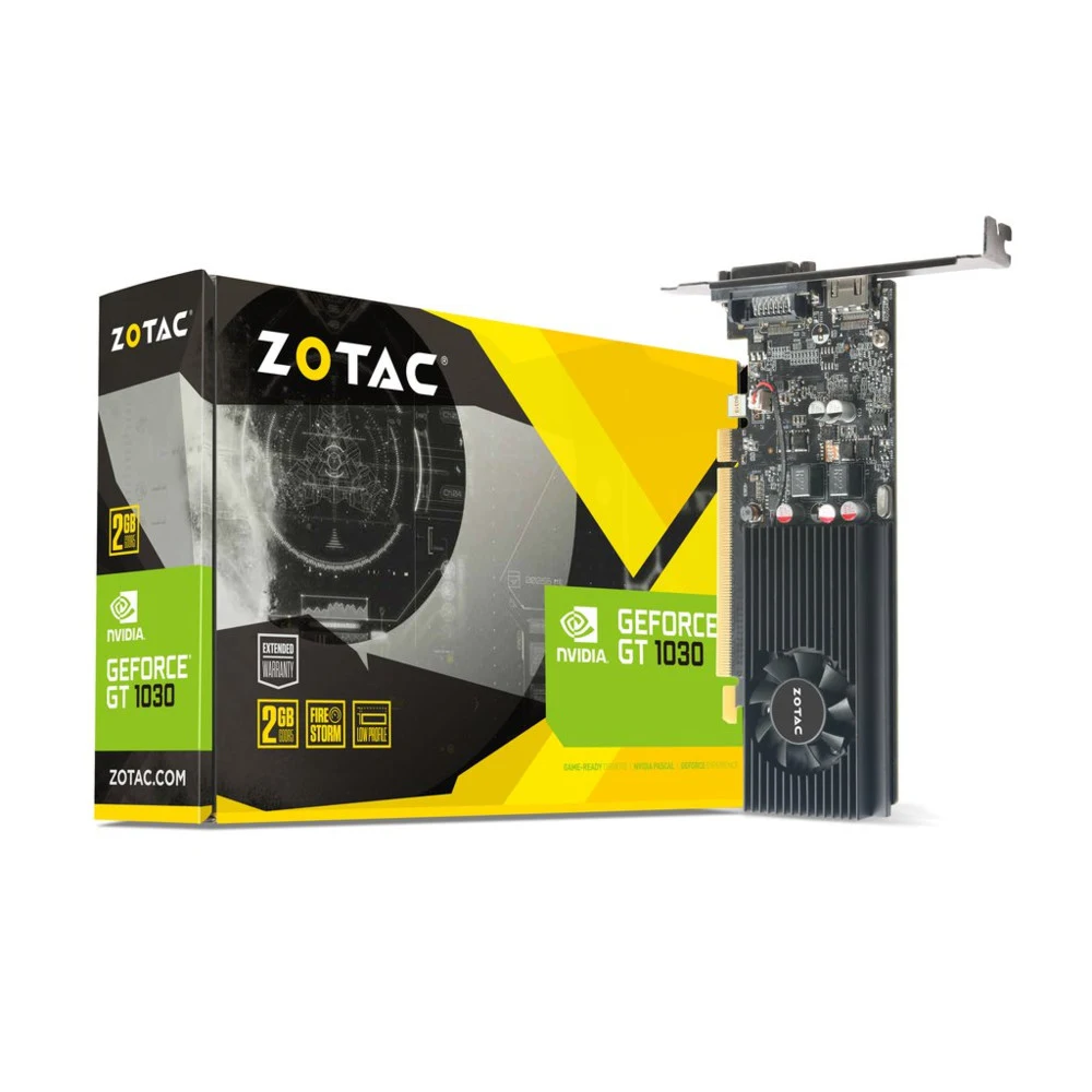 Видеокарта Zotac PCI-E 3.0 1030 2GB LP GDDR5 NVIDIA GeForce GT 1030 2Gb 64bit GDDR5 1227/6000 HDMIx1 HDCP Ret low profile